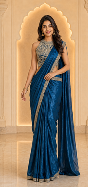 Blue Ready to Wear Party wear saree