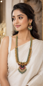 Temple Jewelry Jadau Kundan Long Haram/Necklace set