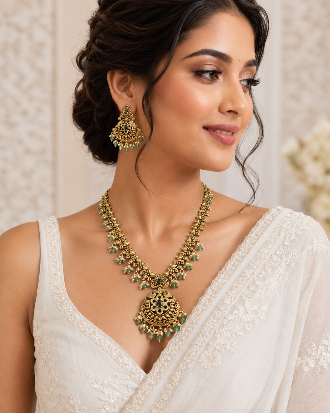 Antique Finish Necklace set with Pendant