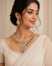 Unique Design CZ Party Wear Necklace set