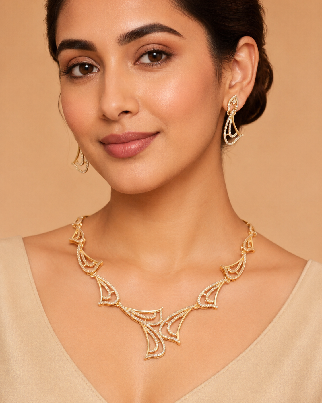 Rose Gold Necklace Set - Jewelry - Necklace Set - Anandi Fashions