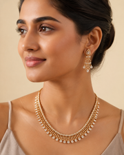 Rose Gold AD Drop Style Necklace Set