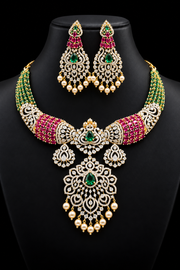 CZ Party Wear Necklace Set - Jewelry - Necklace Set - Anandi Fashions