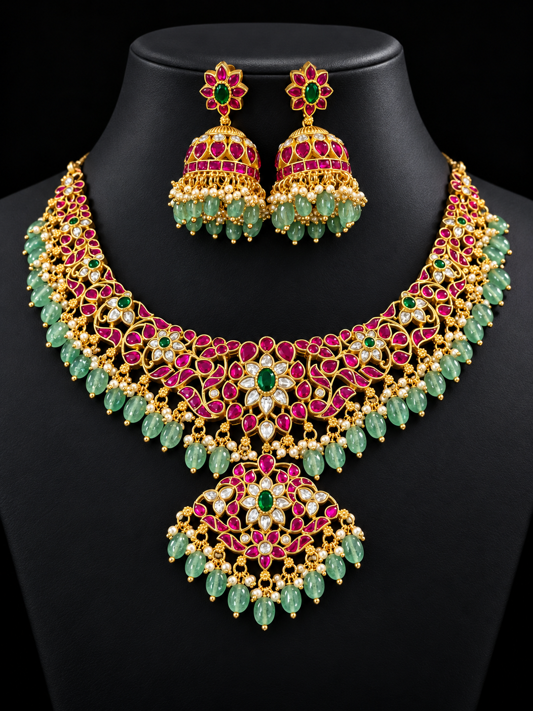 Jadau Kundan Necklace Set - Jewelry - Necklace Set - Anandi Fashions