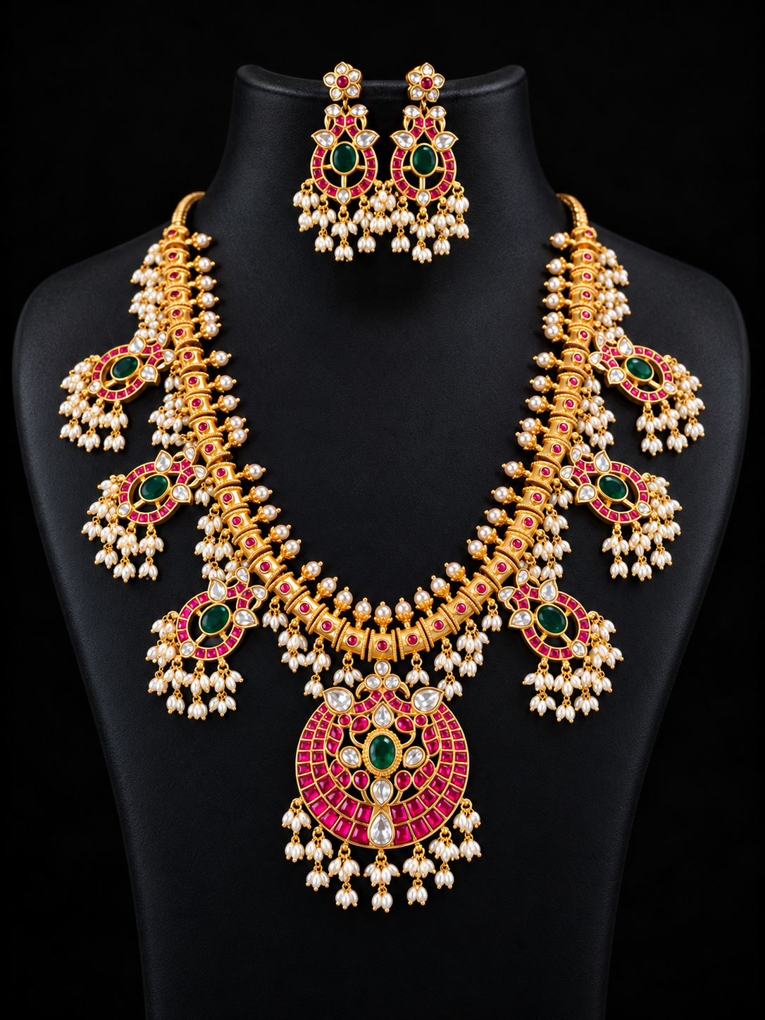 Heavy Jadau Kundan Long Necklace Set