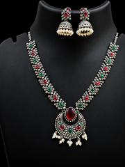 German Silver Multicolor Necklace Set