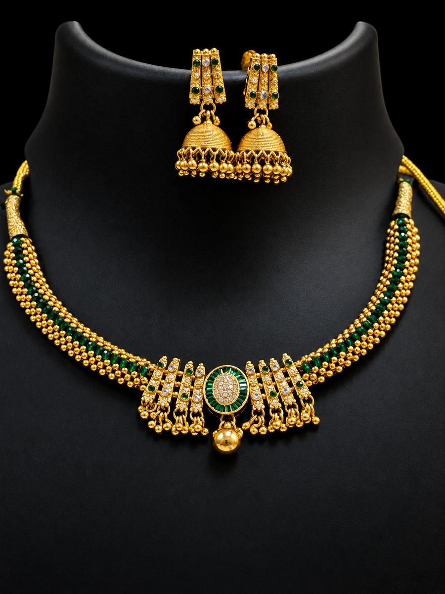 Thushi Green Necklace Set