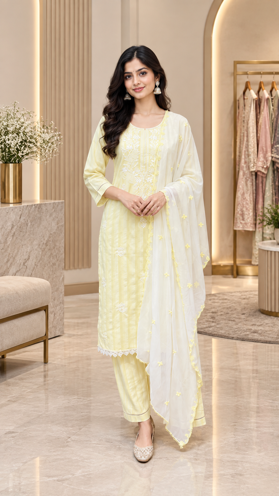 Light Yellow Kurti set