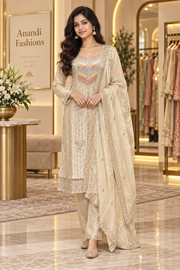 Grey Party Wear kurti set