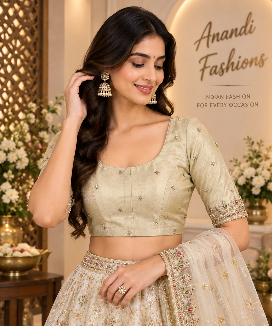 Women’s Light gold Tissue blouse - Women - Blouse - Anandi Fashions