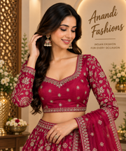 Pink full sleeve Embroidery Work blouse - Women - Blouse - Anandi Fashions