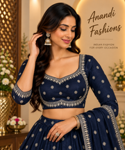 Navy blue color blouse - Women - Blouse - Anandi Fashions