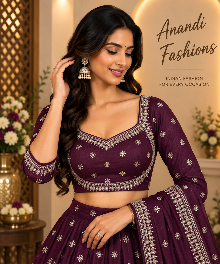 Wine color Full Sleeve Silk blouse - Women - Blouse - Anandi Fashions