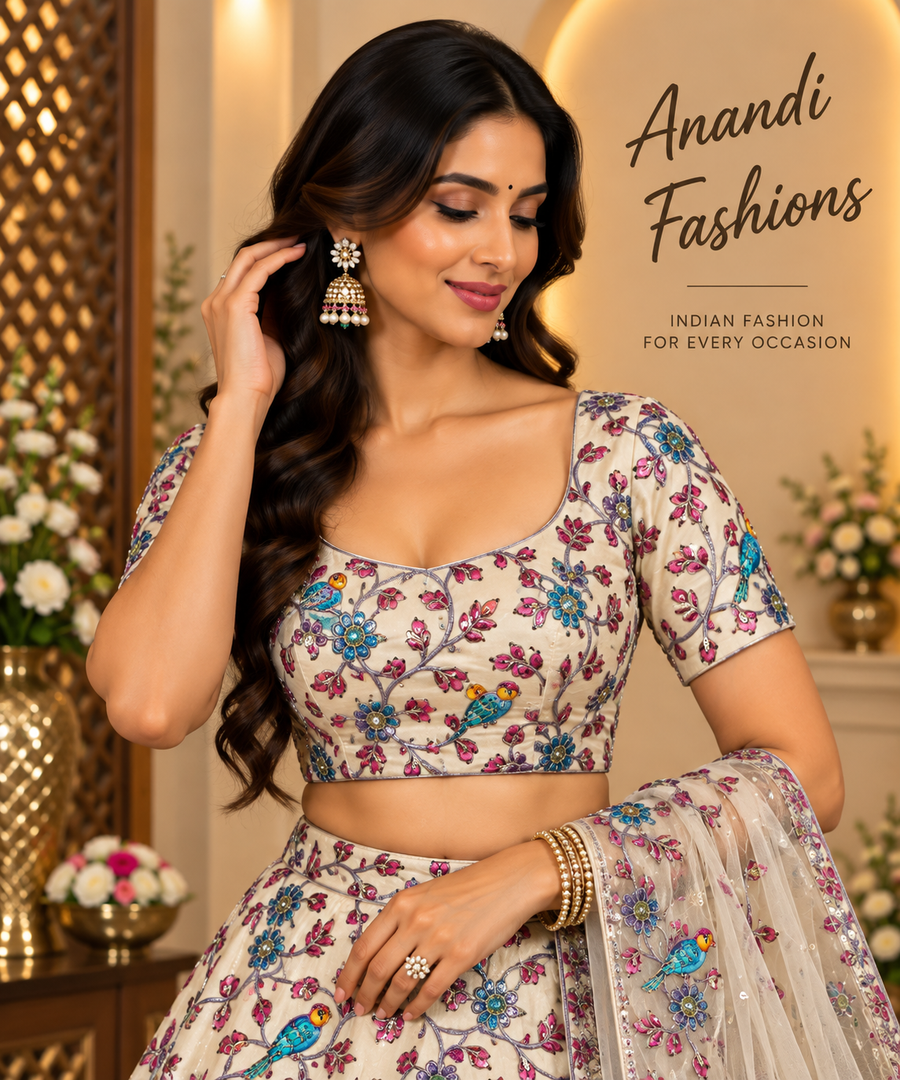 Crape Silk work Blouse - Women - Blouse - Anandi Fashions