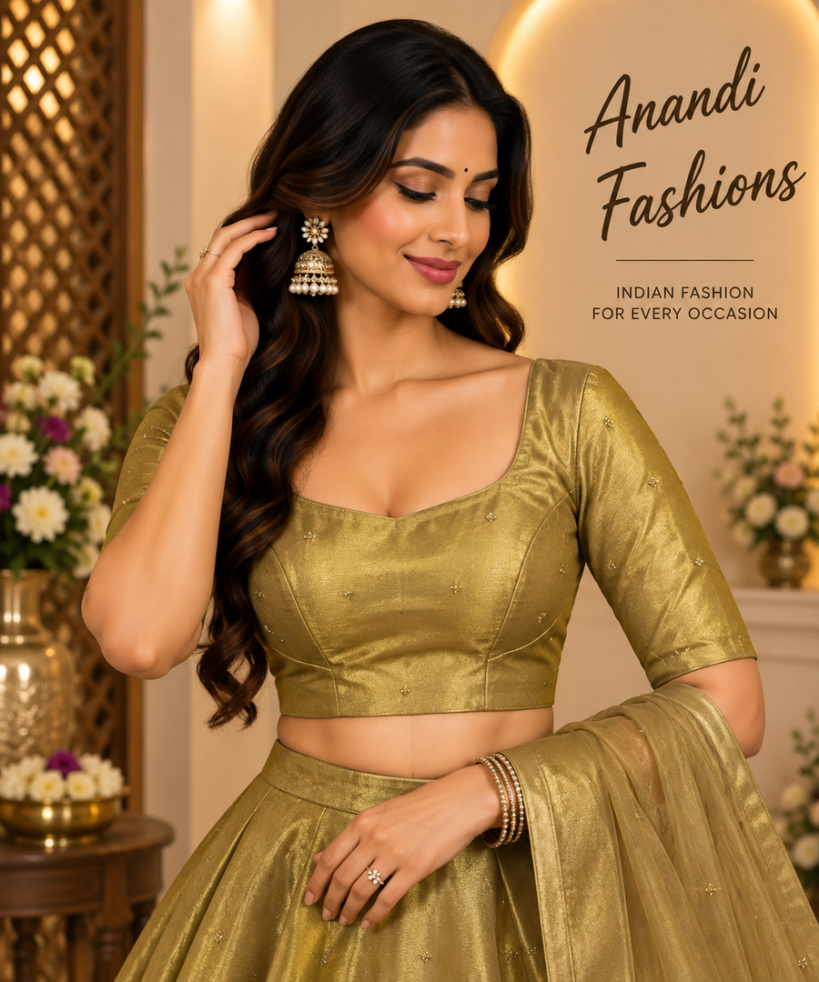 Plus size Tissue gold blouse - Women - Blouse - Anandi Fashions