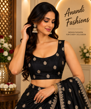 Black Natural Crepe Blouse - Women - Blouse - Anandi Fashions