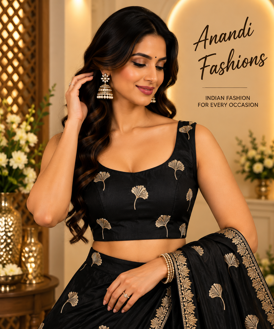 Black - Back Opening Satin Silk Blouse - Women - Blouse - Anandi Fashions