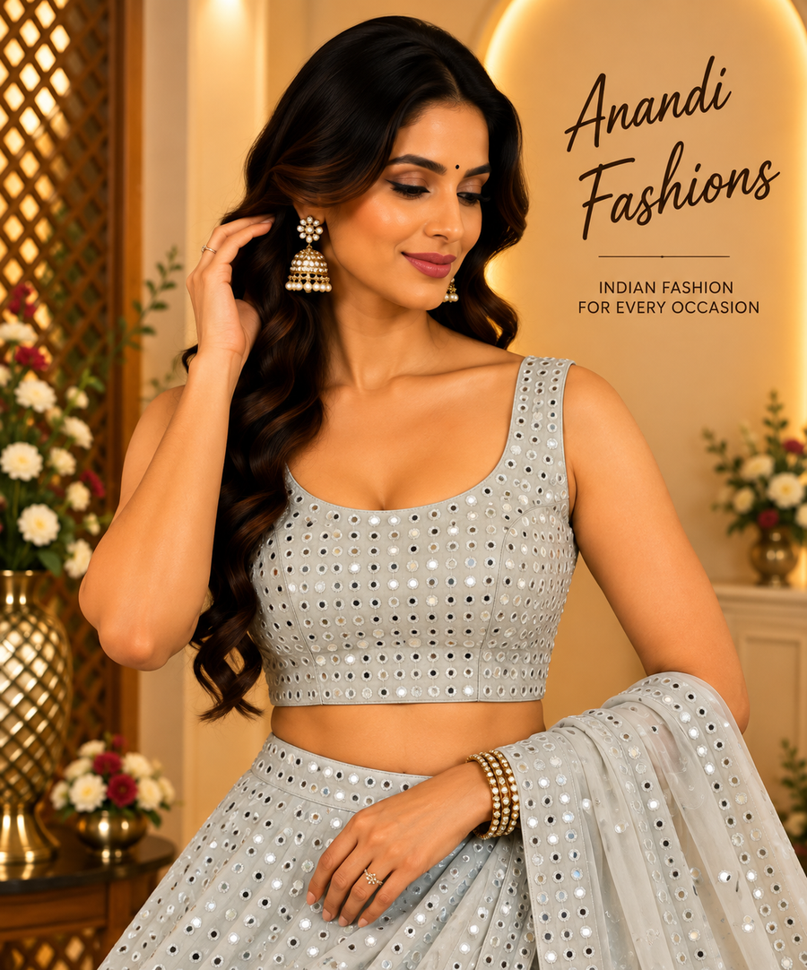 Georgette Foil Mirror Blouse - Women - Blouse - Anandi Fashions