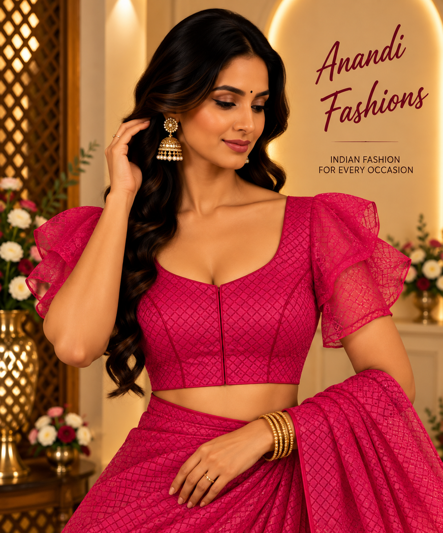 Butterfly Sleeves Front Opening Blouse - Women - Blouse - Anandi Fashions