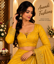 Yellow Full Sleeve Blouse with Embroidery Work - Women - Blouse - Anandi Fashions