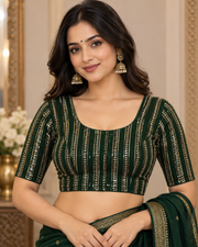 Georgette Sequin Blouse (fits Upto 46)