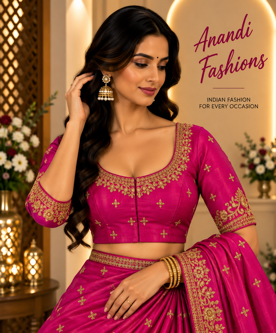 Front Opening Work Blouse - Women - Blouse - Anandi Fashions