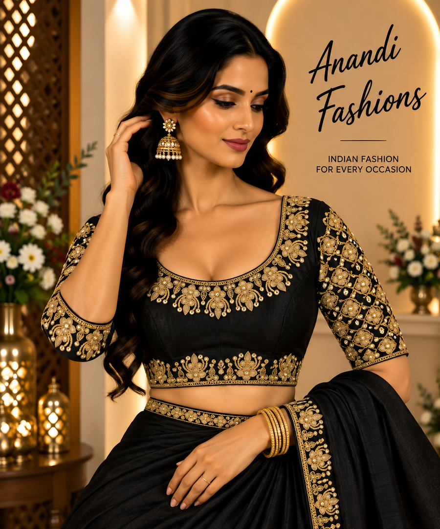 Black Work Blouse - Women - Blouse - Anandi Fashions