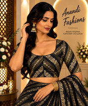 Black Design Blouse - Women - Blouse - Anandi Fashions