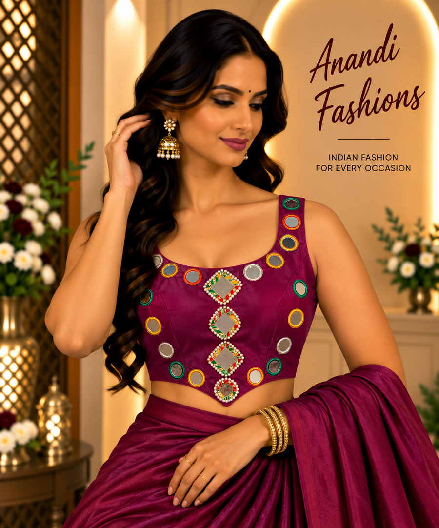 Women’s Mirror Blouse with Back Lace - Women - Blouse - Anandi Fashions