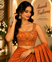 Orange Tissue Blouse - Women - Blouse - Anandi Fashions