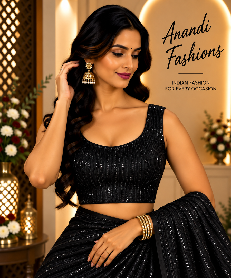 Black Sequin Blouse - Women - Blouse - Anandi Fashions