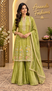 Women’s Green Party Wear Palazzo set