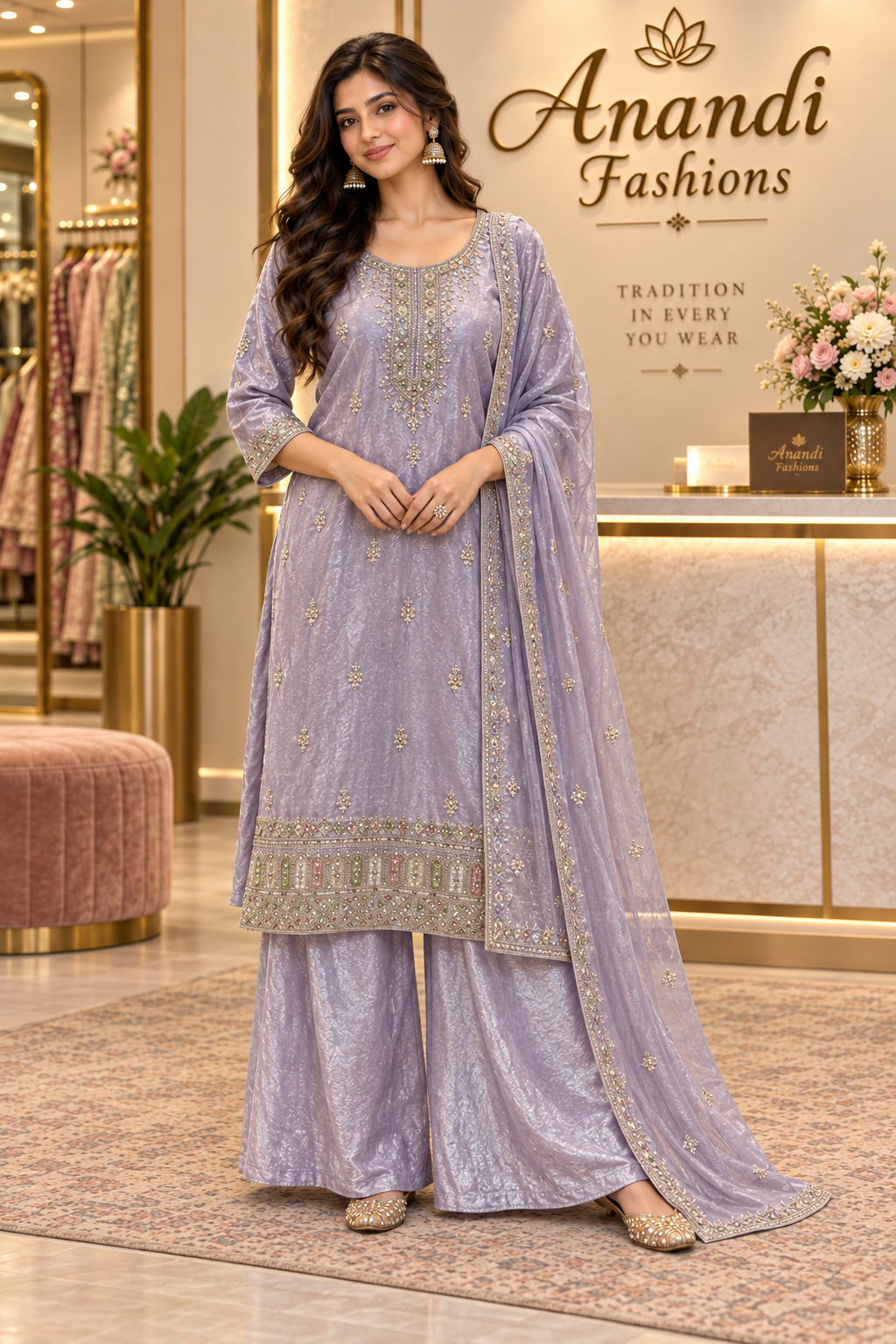 Women's Purple Palazzo Set - Women - Palazzo Set - Anandi Fashions