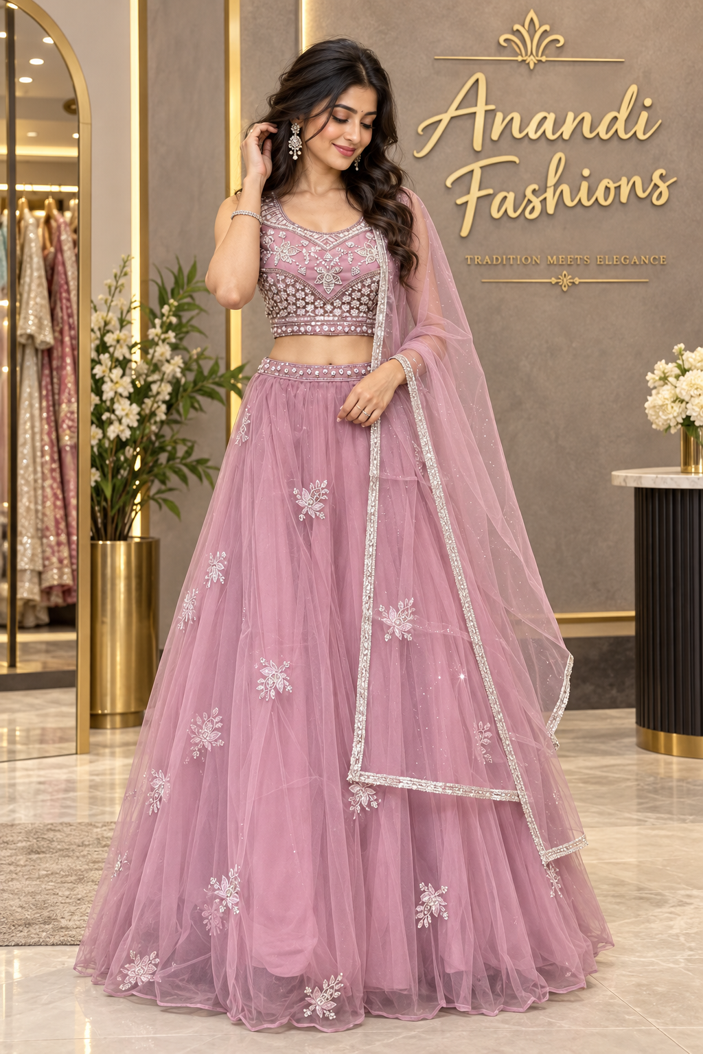 Light purple Party Wear lehanga set