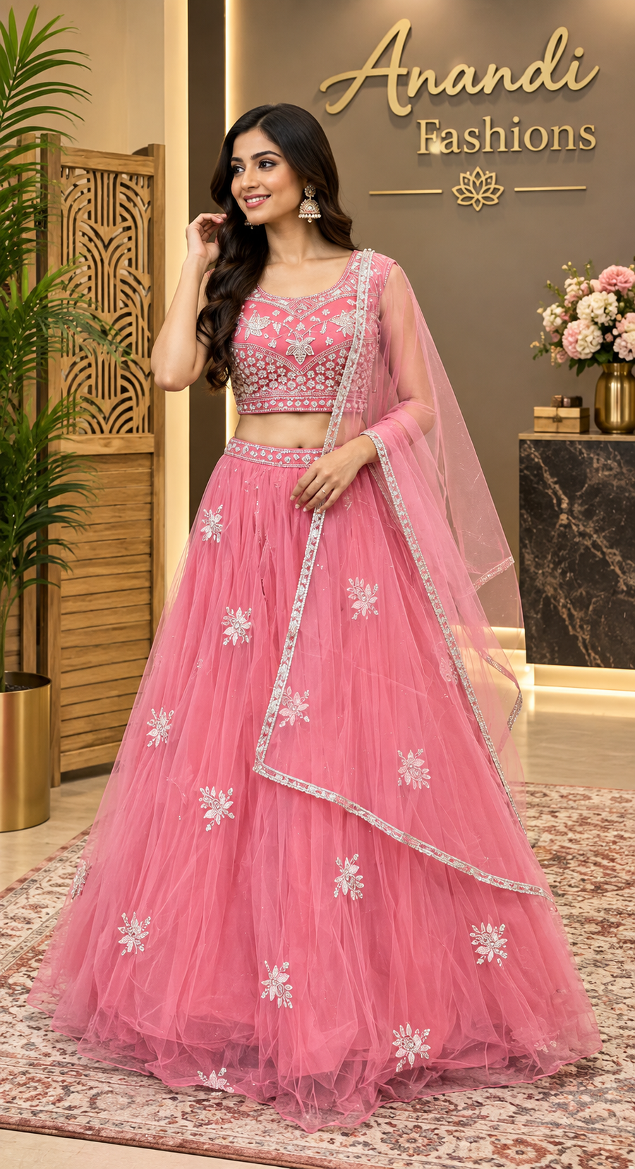Women’s Light pink Party Wear Lehanga set