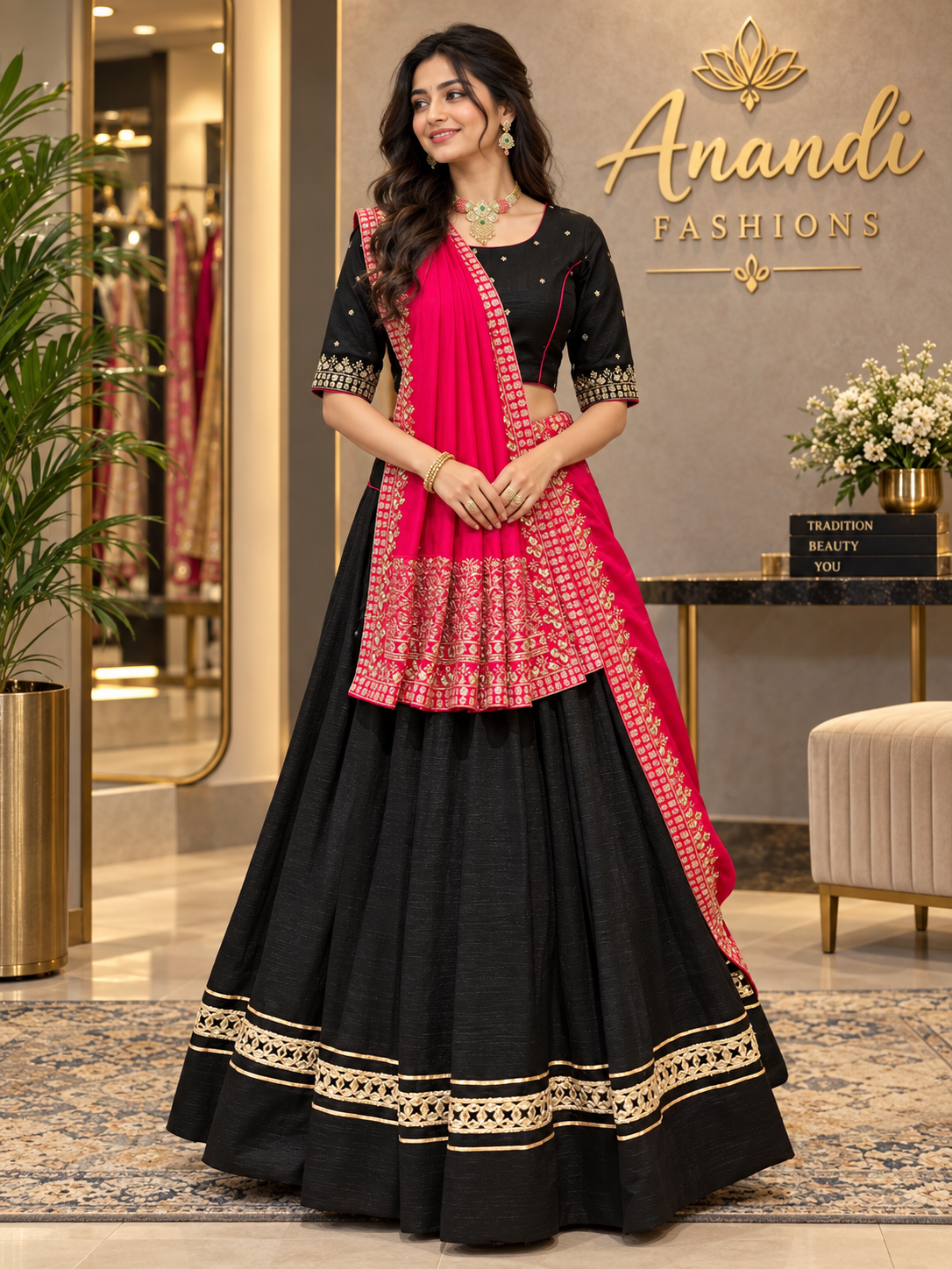 Black Silk Garba Chaniya choli