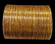 Dark Gold Thin Metal Shinny Bangles sets - 36 pieces