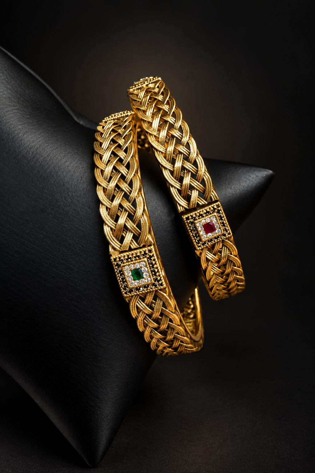 Designer Style - Antique Finish Bangles set - set of 2
