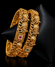 Antique Finish Elephant Design Bangles - set of 2