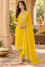 Yellow Party Wear Kurti set