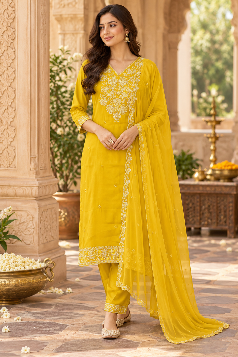 Yellow Party Wear Kurti set