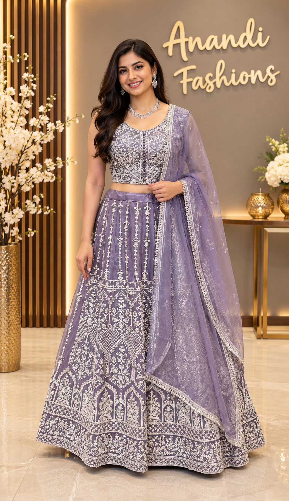 Purple Party Wear Lehenga set