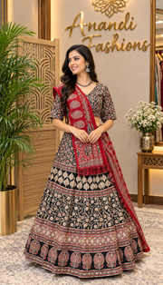 Ajrakh Print Pure Cotton Chaniya choli set