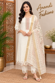 Women’s White Kurti Set