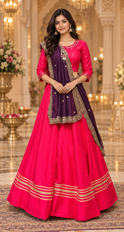 Pink Garba Chaniya Choli set