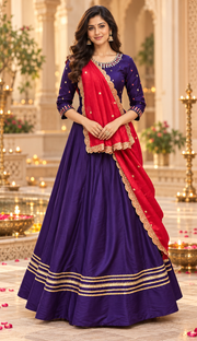 Women's Purple Garba Chaniya Choli Set