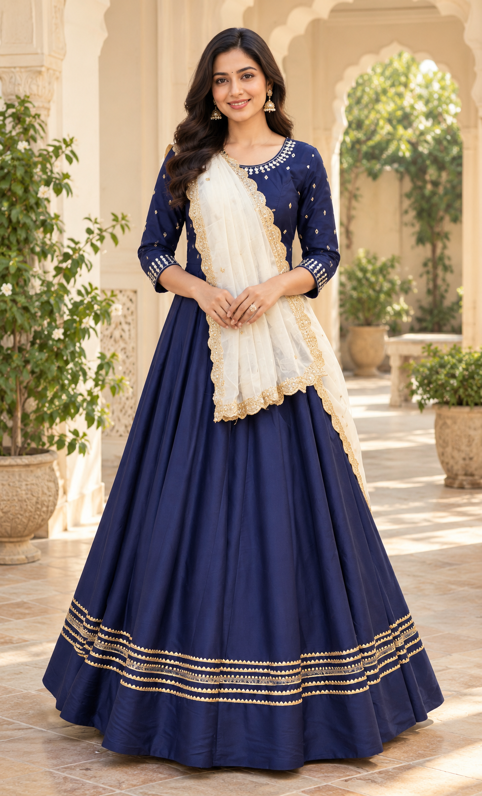 Women's Blue Garba Chaniya Choli Set