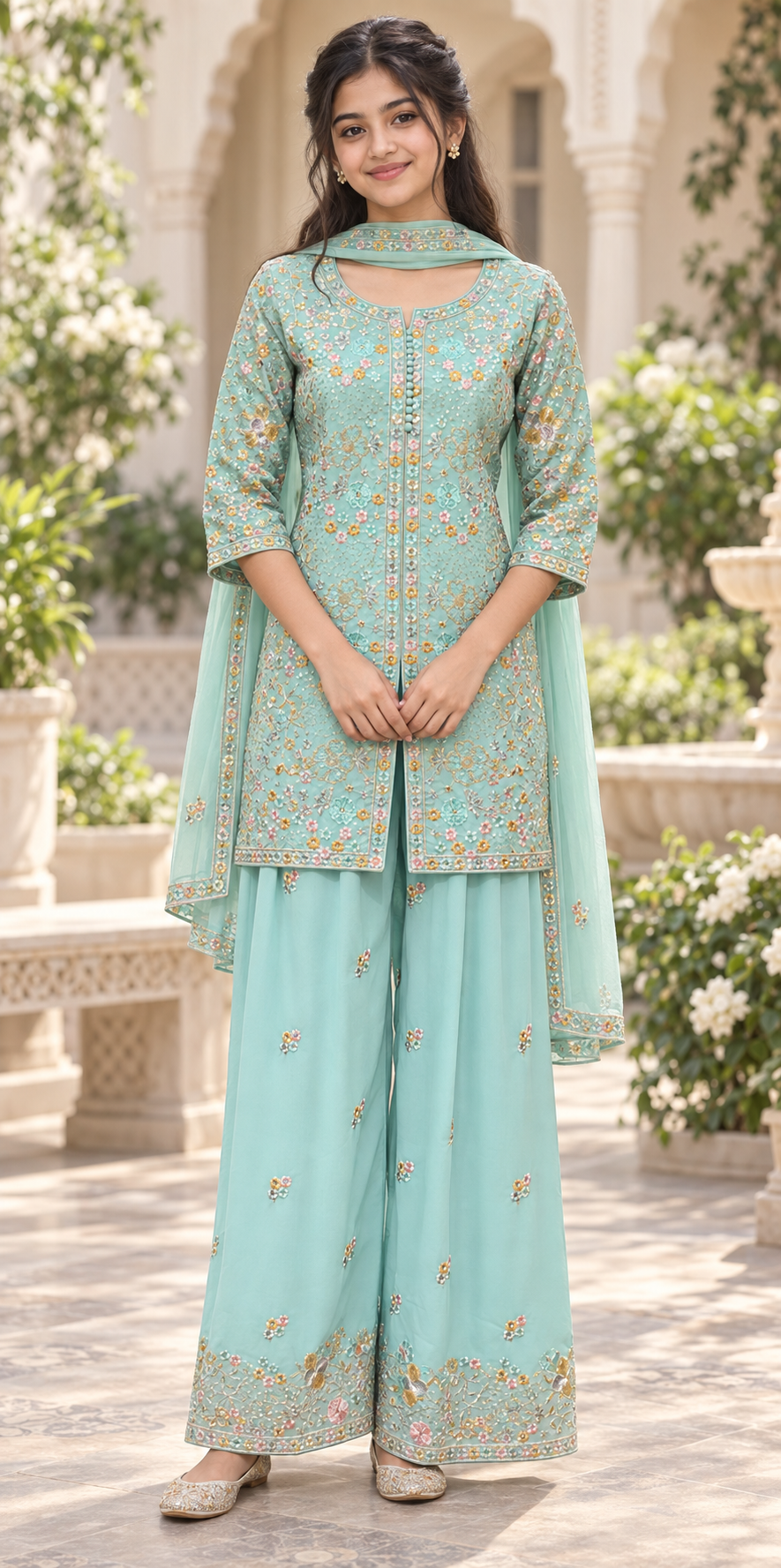 Teenage Girls’’ Blue Palazzo Set