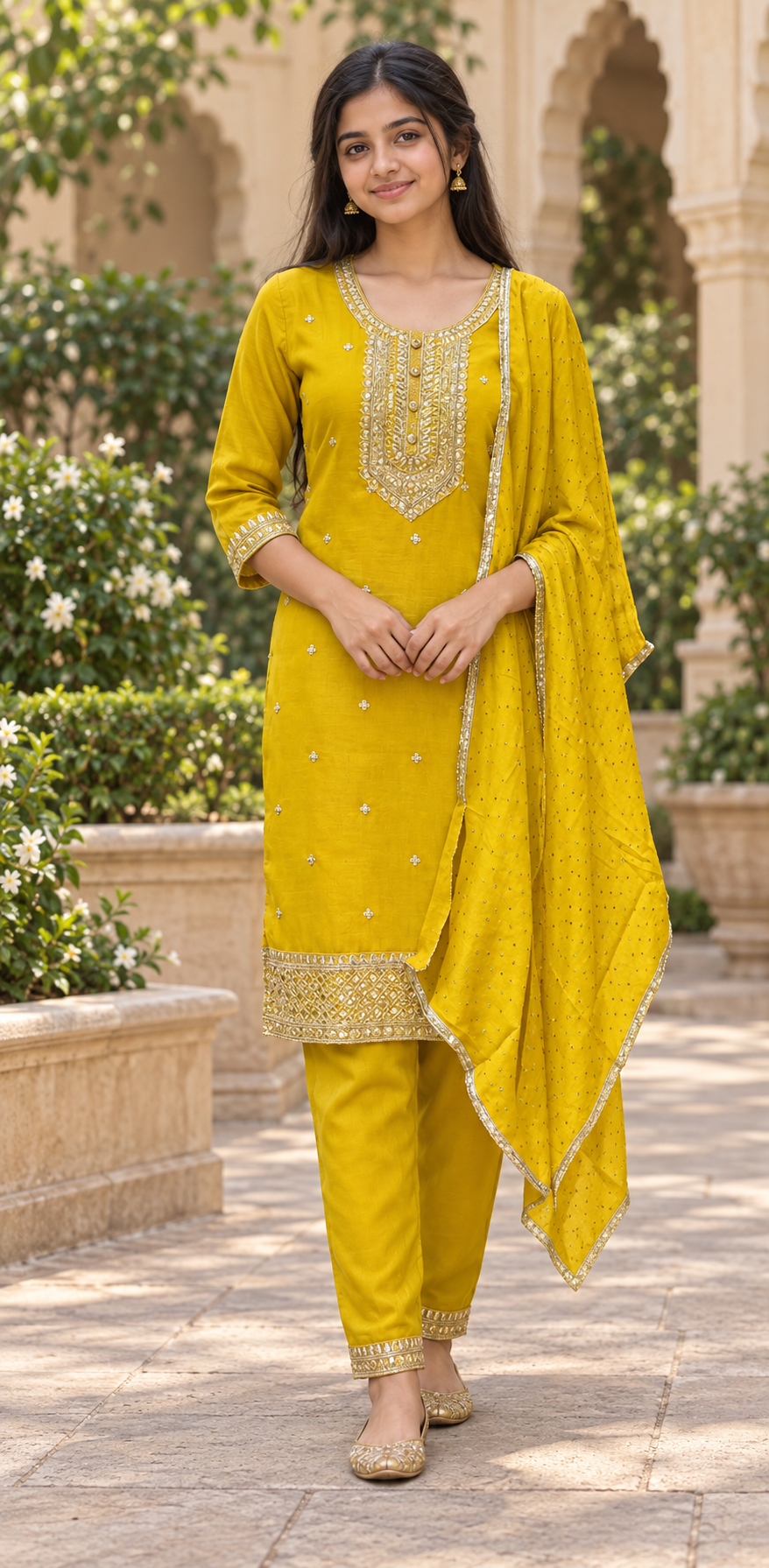 Teenage Girls’’ Yellow Kurti set