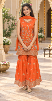 Teenage Girls’’ Orange Sharara Set